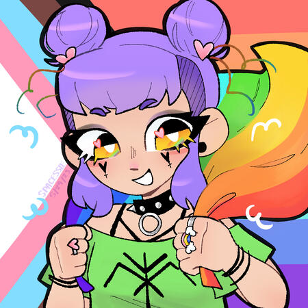 Flat color bust